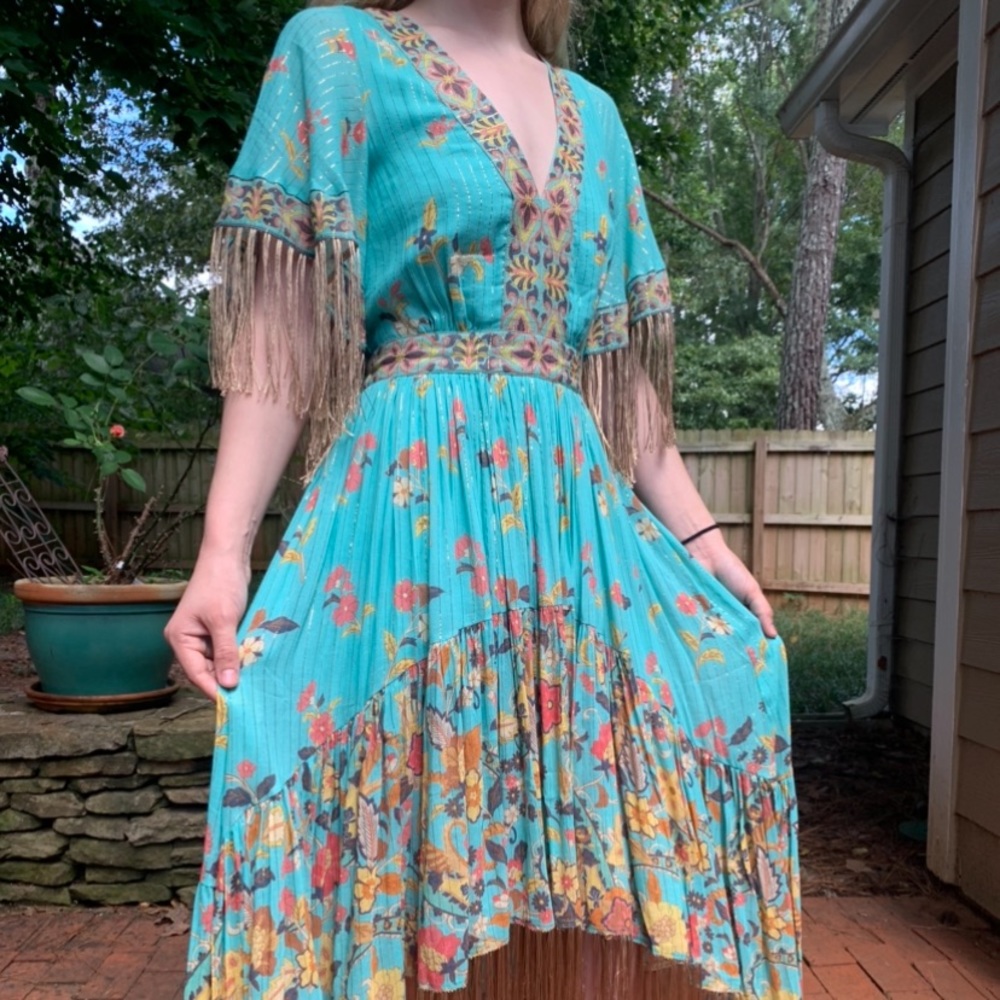 SPELL Hendrix Tasseled Dress (S) PERFECT condition